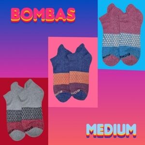Bombas Ankle Socks 3 Pair BNWT Unisex Medium